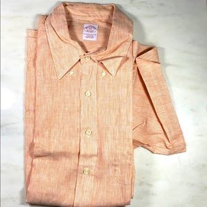 BROOKS BROTHERS SHORT SLEEVE IRISH LINEN SHIRT